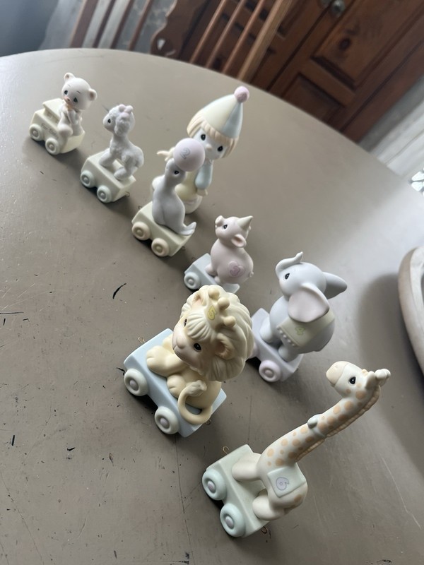 Precious Moments Birthday Train Lot 8 Figures Collectible Clown,Baby, Ages 1-6