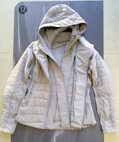 Lululemon Dusty Pink Hoodie Jacket Size 10 (AU14) Detachable Hood, Thumbholes - Picture 4 of 9