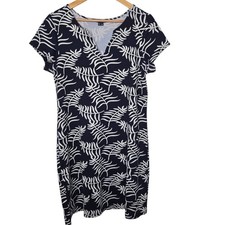 Melly M Womens Navy Blue Tropical Leaf Print Stretch Jersey Jude Shift Dress XL