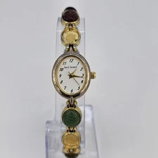 Harve Benard Watch Women 19MM White Dial Scarab Band 7" New Battery READ