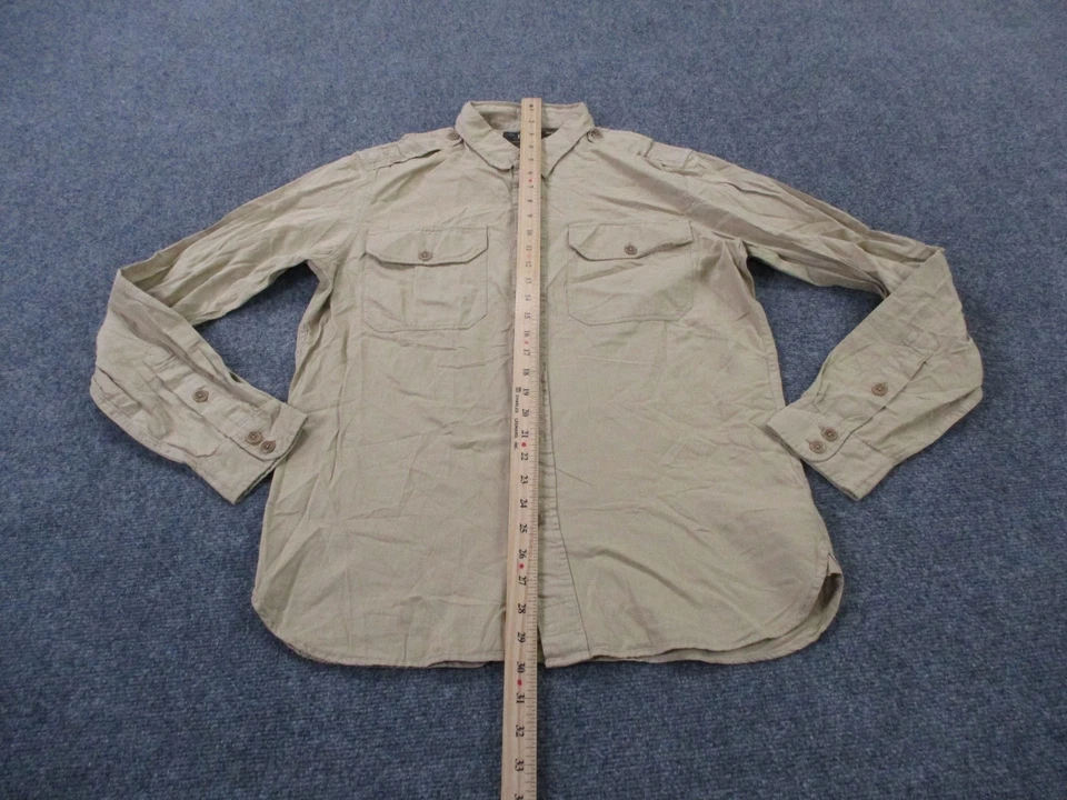 RRL Ralph Lauren Shirt Men M Beige Double RL Military Officer Utility Workshirt - Image 3 of 4