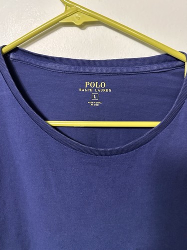 Polo Ralph Lauren Para Hombres Azul Manga Corta Cuello Redondo Algodón Camisa Grande - Imagen 3 de 4