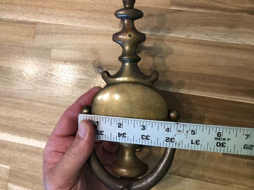 Vintage Brass Door Knocker Large Size Classic Patina 9x4 1950’s - Picture 7 of 7