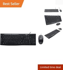 MK200 Media Combo Wired Keyboard and Mouse, Full-Size Keyboard with Easy-Acce...