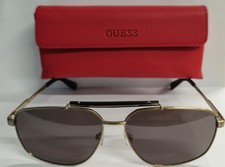 Guess Aviator Sunglasses Gold Frame Grey Lens...