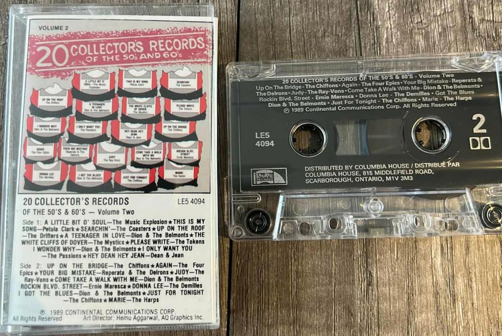 Various - 20 Collectors Records of the 50's and 60's Cassette Tape VG+ C9