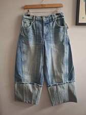Free People Olsen Cuffed Barrel Crop jJeans - Size 25 waist - NWT - RRP �118