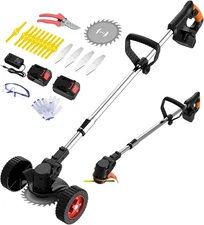 Electric Weed Wacker Cordless Weed Trimmer Eater Battery Powered with 2 Battery 