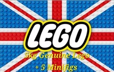 LEGO Job Lot Genuine Bricks Plates Parts Pieces 5 Kg Bundle + 5 Mini Figures