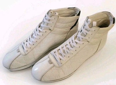 GUCCI Bambi Sneakers GG Signature Monogram White Leather 11.5 G  EUR46