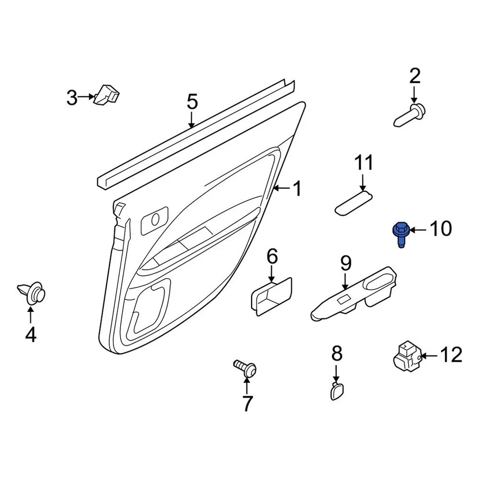 For Mercury Milan 10-11 Mercury W505153S424 Rear Door Window Switch Bezel Screw Foto 3 de 3