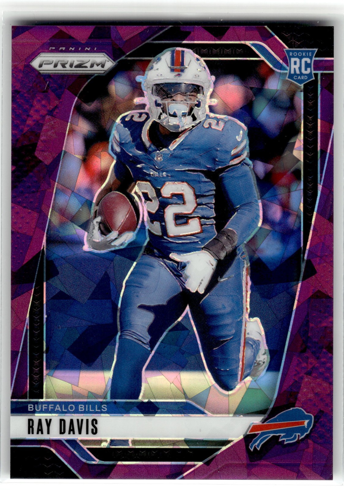 Ray Davis 2024 Panini Prizm #382 Rookie Buffalo Bills Purple Ice RC 172/225