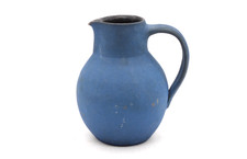 Studiokeramik Krug aus Keramik Deko blau Vintage H 12,5 cm