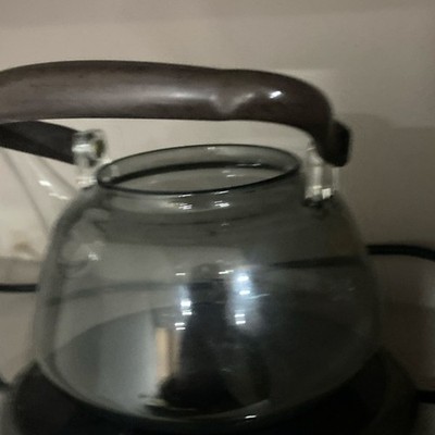 Medelco SCHOTT CAFÉ BREW COLLECTION Glass Tea Kettle Clear with Brown Handle