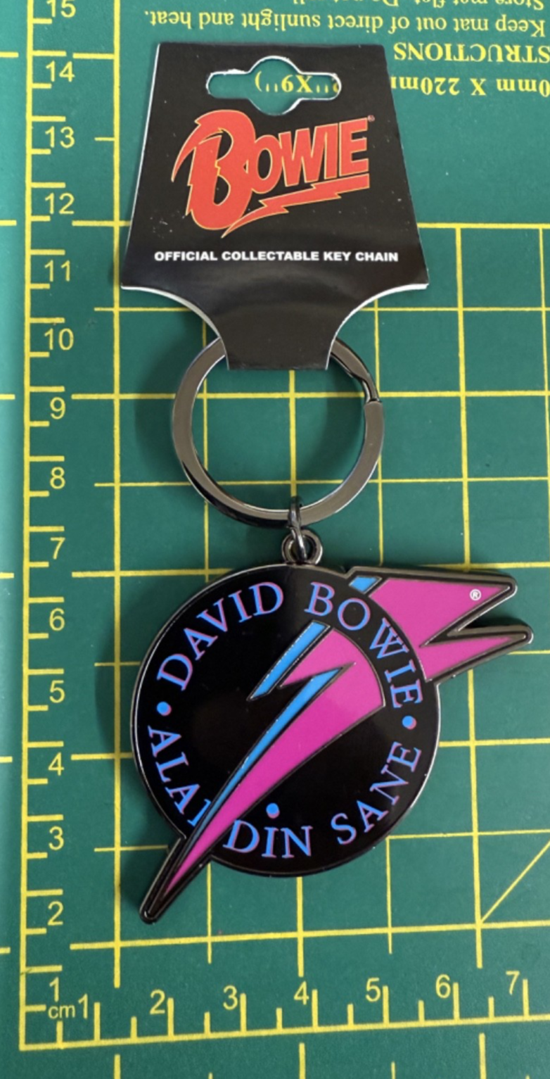 David Bowie Unisex Black Aladdin Sane Keyring Keychain In - Image 3