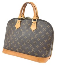 LOUIS VUITTON LV Logo Alma Hand Bag Monogram Leather Brown France M51130 83SA028