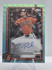 CADE POVICH 2025 TOPPS CHROME ROOKIE AQUA WAVE REFRACTOR AUTO 166/199 