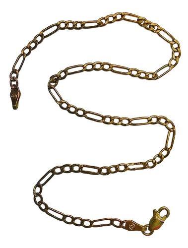 10K Gold 10" Figaro Bracelet/Anklet PLUS MOM & NANA Pendants 3.4 Grams - Picture 3 of 7