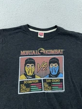 Mortal Kombat Homage Shirt Mens Large Gray Scorpion Sub-Zero Video Game Tee