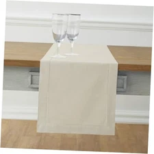  Cotton Linen Table Runner 120 Inches Long - Hemstitch 14 x 120 Inch 03: Linen
