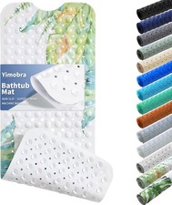 Non Slip Bathtub Mat 40 x 16 Inch, Extra Long Shower Mat with Drain Holes,
