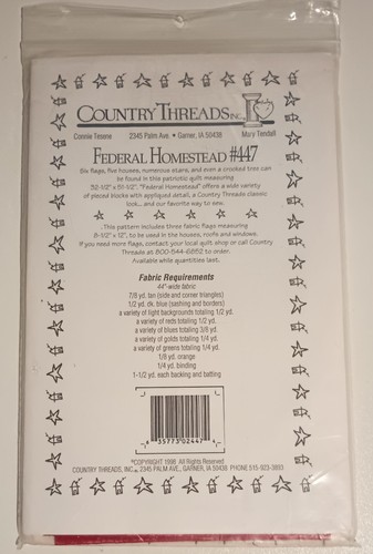 Vintage Pattern- Country Threads Federal Home #447 - Uncut Includes Flag Fabric - Picture 2 of 3