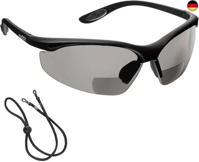 BESUCHE DEN VOLTX-STORE voltX ?CONSTRUCTOR? BIFOKALE Schutzbrille mit Lesehilfe (RAUCHGRAUE +2.0
