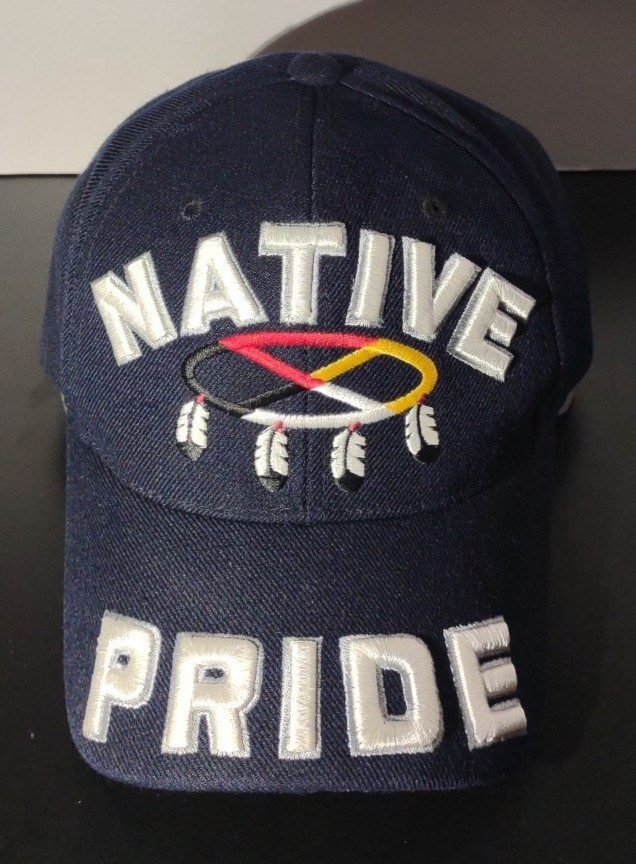 Native Pride Hat Cap Strap Back Blue Embroidered … - image 2