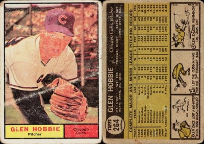 1961 Topps Baseball Card #264 Glen Hobbie