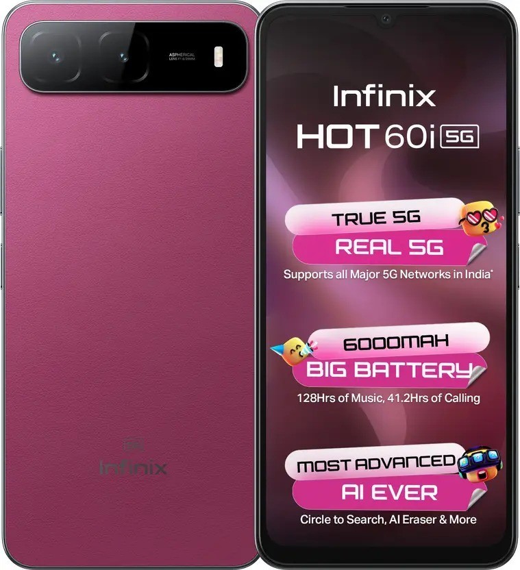 Infinix Hot 60i 5G Sleek Black 128GB 4GB RAM Indian Global Version Unlocked