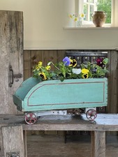 Vintage French Wooden Toy Cart