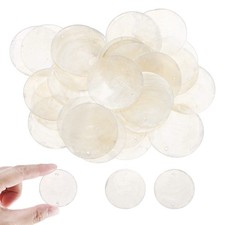 30Pcs Round Capiz Sea Shells, 40mm Shell Pieces for Wind Chimes White 