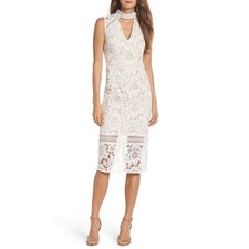 COOPER ST Alessandra White Lace Choker Neck Cut Out Midi Dress RRP$220 10AU/6US