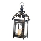  Candle Lantern Decorative Indoor & Outdoor, Large Vintage Metal Bronze 1