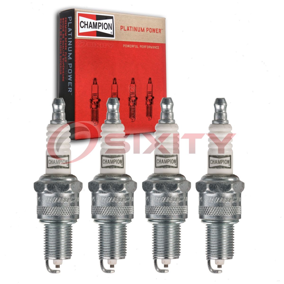 4 pc Champion Platinum Spark Plugs for 1969-1970 Chevrolet Nova 2.5L L4 bi