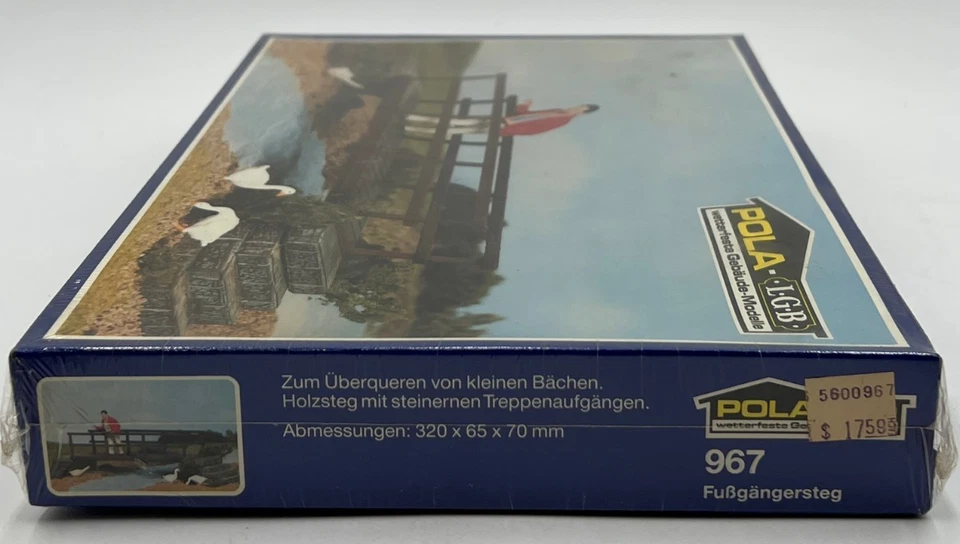 POLA LGB 967 Wooden Footbridge w/ Stone Steps G Scale Weatherproof Model Kit NEW - Image 4 of 4