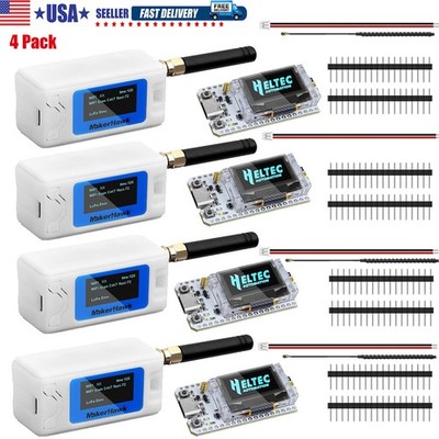 4 Set Heltec ESP32 LoRa V3 OLED Board SX1262+915MHz Antenna+Case for Meshtastic