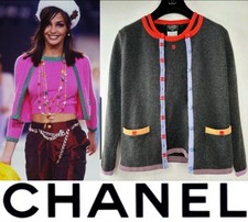 Chanel Vintage 1998 Cardigan Tank Top Twinset 34 36 38 2 4 6 Jacket CC Logo S M