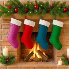 4-pack Christmas Stockings 20 inch with Plush Cuff - Personalized Large Xmas Sto