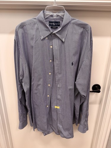 Ralph Lauren Yarmouth Herren Button Down 17,5 36/37 LS blau weiß kariert Baumwolle - Bild 6 von 9