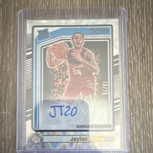 Panini 2024-25 Donruss Jaylon Tyson Cavaliers Rated Rookie Auto /75 #262