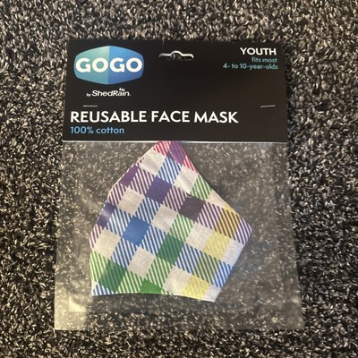 Shedrain GoGo By ShedRain Kids Breathable Printed Face Mask, Chrome Plaid