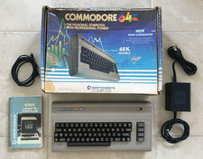 Vintage Commodore C64 Computer w/Box, User's Manual, RCA  Power Cord READ 