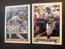 1991 & 1993 Topps KEN GRIFFEY JR BASEBALL CARDS NR/MT NARINERS