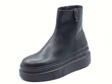 GIO+ ARIA220 Combi Black Tronchetti per Donna in pelle con zeppa media