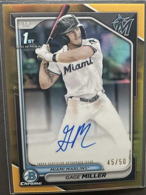 2024 Bowman Draft Chrome Prospect Auto Gage Miller #CPA-GM Gold Refractor /50