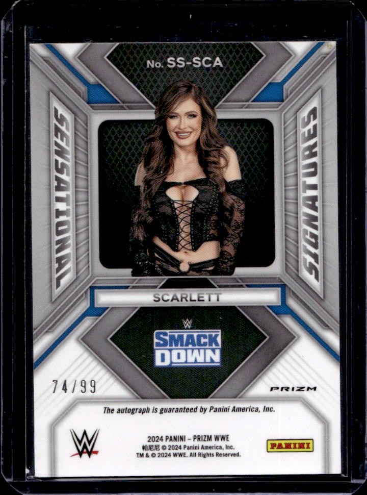 2024 Panini Prizm WWE Scarlett Sensational Signatures Red Auto Autograph #/99 view 2