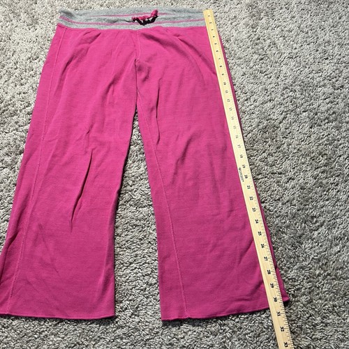 Vintage Y2k Pink Victoria Secret Loose Baggy Wide Leg Capri Sweatpants Brat - Picture 2 of 8