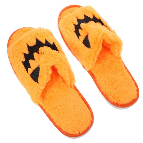1 par de pantuflas de felpa de Halloween antideslizantes pantuflas de casa disfraz de fiesta - Imagen 10 de 12