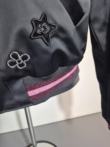 Disney X Coach Womens Minnie Mouse Bomber Jacket XXS Black Pink Sequin - Picture 5 of 9